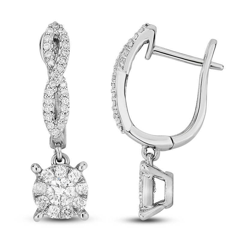 Diamond Earrings 5/8 ct tw Round-cut 14K White Gold
