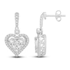 Thumbnail Image 0 of Diamond Heart Dangle Earrings 1 ct tw Round-cut 14K White Gold