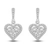 Thumbnail Image 1 of Diamond Heart Dangle Earrings 1 ct tw Round-cut 14K White Gold