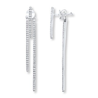Diamond Front Back Earrings 3 4 Ct Tw Round Cut 14k White Gold Jared Diamond Front Back Earrings 3 4 Ct Tw Round Cut 14k White Gold Jared