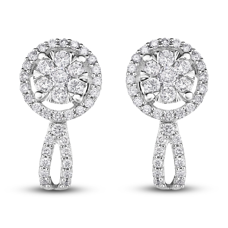 Diamond Earrings 1/2 carat tw Round-cut 14K White Gold