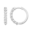 Thumbnail Image 0 of Diamond Hoop Earrings 1 ct tw Round-cut 14K White Gold