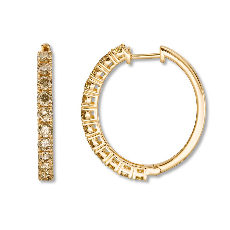 Le Vian Diamond Hoop Earrings 2 carats tw 14K Honey Gold