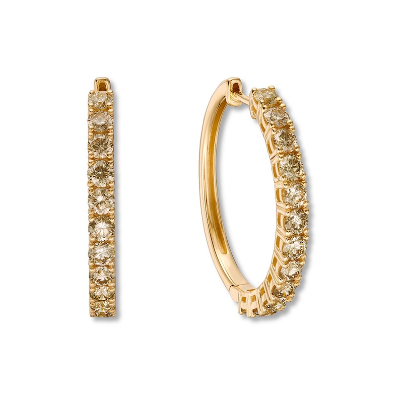Le Vian Diamond Hoop Earrings 2 carats tw 14K Honey Gold