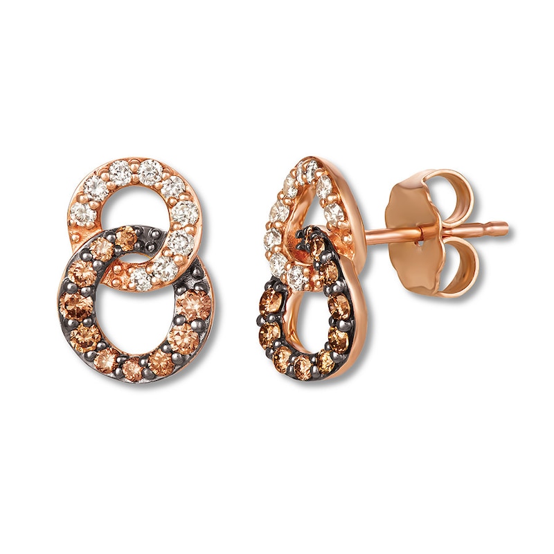 Le Vian Chocolate Diamond Earrings 3/8 carat tw 14K Gold