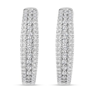 Diamond Hoop Earrings 1 ct tw Round 14K White Gold | Jared