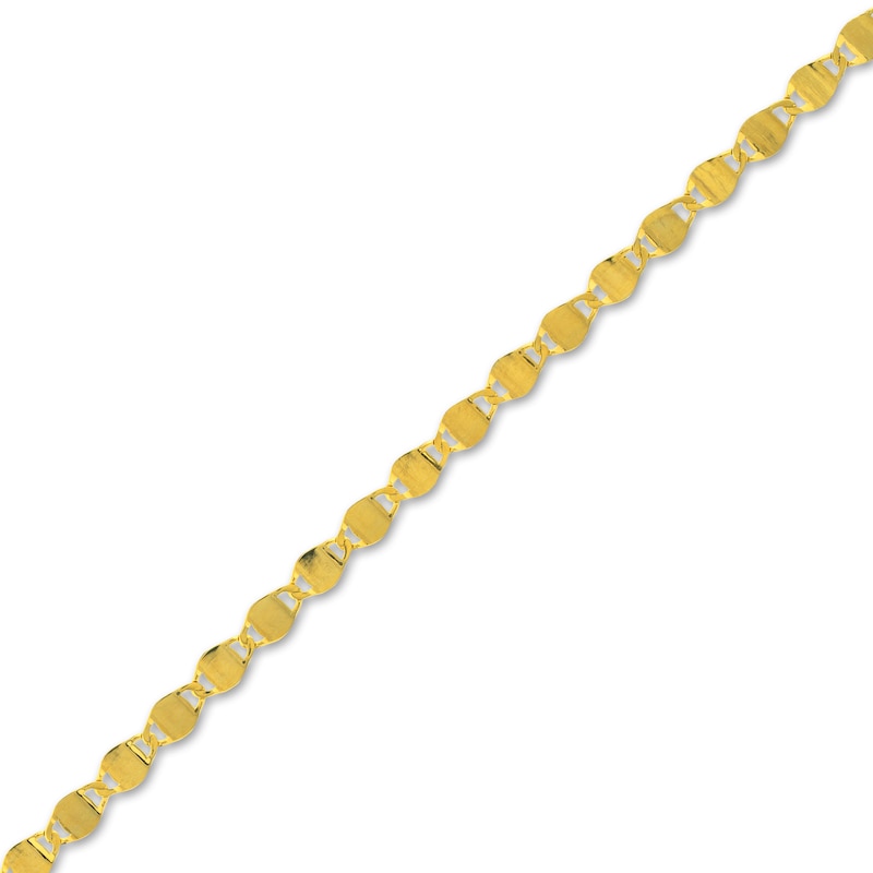 Diamond-Cut Solid Valentino Chain Bracelet 14K Yellow Gold 7.5"