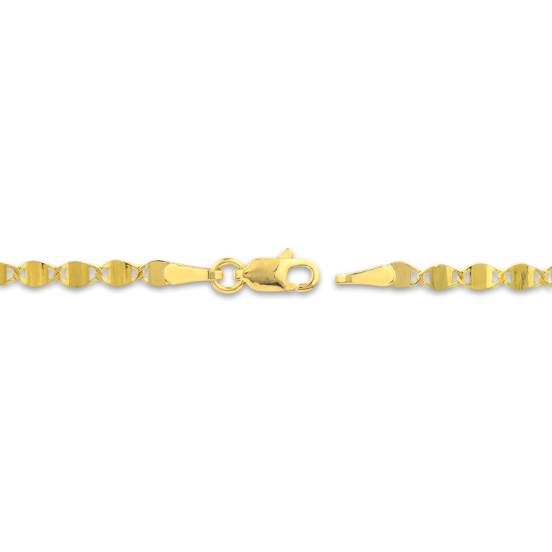 Diamond-Cut Solid Valentino Chain Bracelet 14K Yellow Gold 7.5"