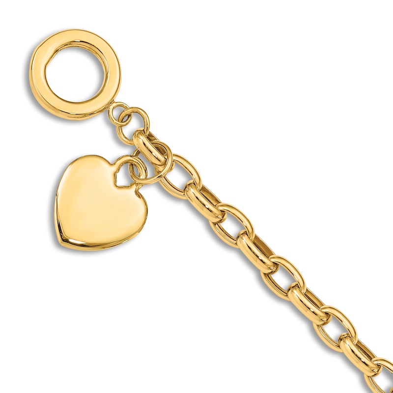 Heart Bracelet 14K Yellow Gold 7.5"