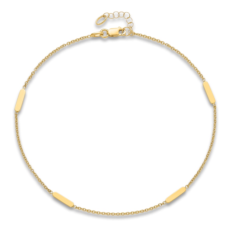 High-Polish Anklet 14K Yellow Gold 10"