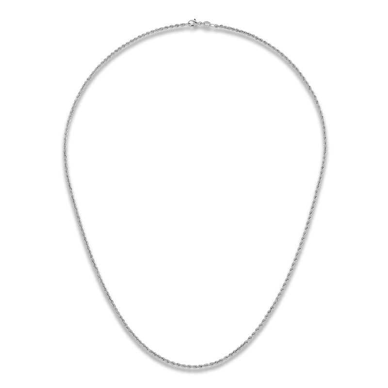 Solid Rope Chain Necklace Platinum 30" 2.2mm