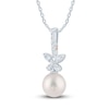 Thumbnail Image 1 of Pnina Tornai Diamond & Freshwater Cultured Pearl Butterfly Pendant Necklace 1/6 ct tw 14K White Gold