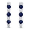 Thumbnail Image 0 of Kallati Round-Cut Natural Blue Sapphire & Diamond Hoop Earrings 1/6 ct tw 14K White Gold