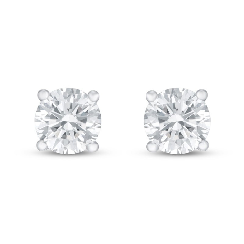Lab-Created Diamond Solitaire Earrings 1 ct tw Round 14K White Gold (SI2/F)