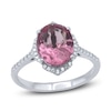 Thumbnail Image 0 of Natural Pink Tourmaline Ring 1/6 ct tw Diamonds 14K White Gold