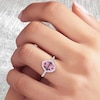 Thumbnail Image 3 of Natural Pink Tourmaline Ring 1/6 ct tw Diamonds 14K White Gold