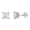 Thumbnail Image 0 of Diamond Solitaire Earrings 2 ct tw Certified Princess 18K White Gold (I1/I)