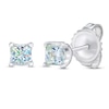 Thumbnail Image 1 of THE LEO First Light Diamond Solitaire Earrings Princess 1/2 ct tw 14K White Gold (I1/I)