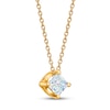 Thumbnail Image 1 of THE LEO First Light Diamond Solitaire Necklace 1/4 carat Princess 14K Yellow Gold 19" (I1/I)