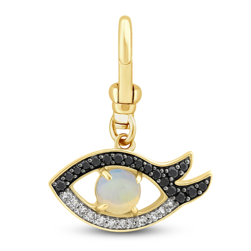 Charm'd by Lulu Frost 10K Yellow Gold 1/4 ct tw Black and White Diamond Opal Vision Charm