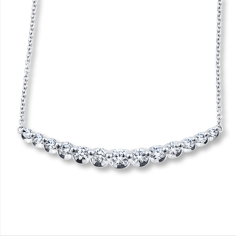 Diamond Necklace 1-3/8 ct tw 18K White Gold