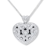 Thumbnail Image 0 of Heart Locket Necklace 1/10 ct tw Diamonds Sterling Silver