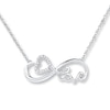 Thumbnail Image 0 of Infinity & Love Necklace 1/20 ct tw Diamonds 10K White Gold