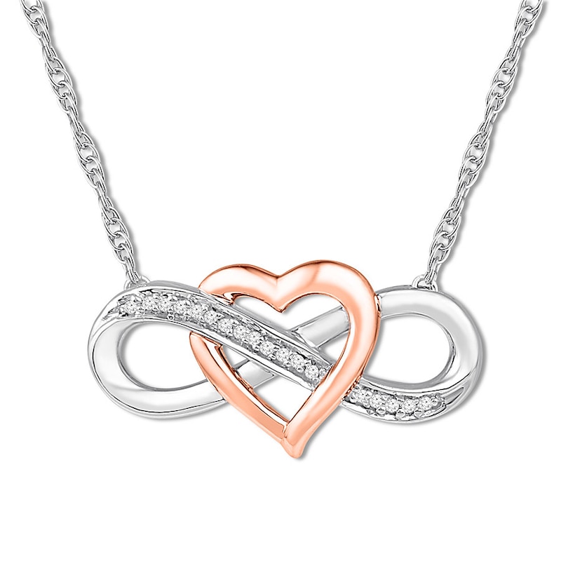 Diamond Infinity Necklace 1/20 ct tw Sterling Silver/10K Gold
