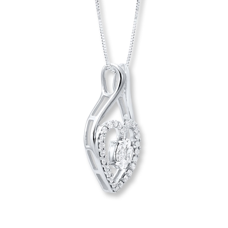 Diamond Heart Necklace 1/3 carat tw 14K White Gold