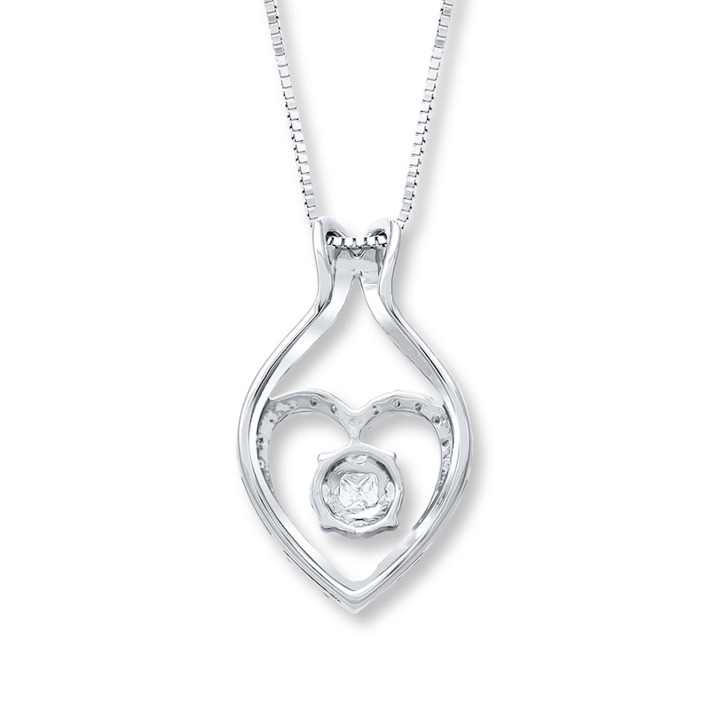Diamond Heart Necklace 1/3 carat tw 14K White Gold