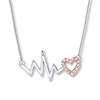 Thumbnail Image 0 of Heartbeat Necklace 1/10 ct tw Diamonds Sterling Silver/10K Gold
