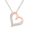 Thumbnail Image 0 of Diamond Heart Necklace 1/10 ct tw Round 10K Rose Gold