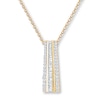 Thumbnail Image 0 of Diamond Necklace 3/4 ct tw Round/Baguette 14K Yellow Gold