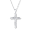 Thumbnail Image 0 of Diamond Cross Necklace 3/4 ct tw Round 14K White Gold