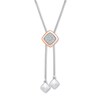 Thumbnail Image 0 of Diamond Bolo Necklace 1/8 ct tw Sterling Silver/14K Rose Gold