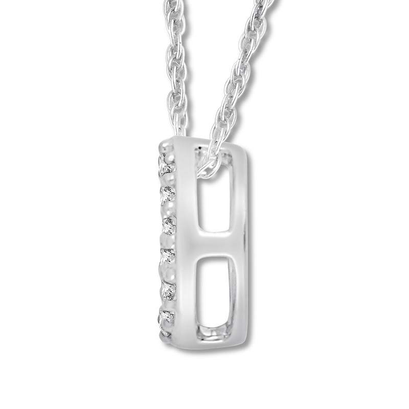 Diamond Initial O Necklace 1/20 ct tw Round 10K White Gold