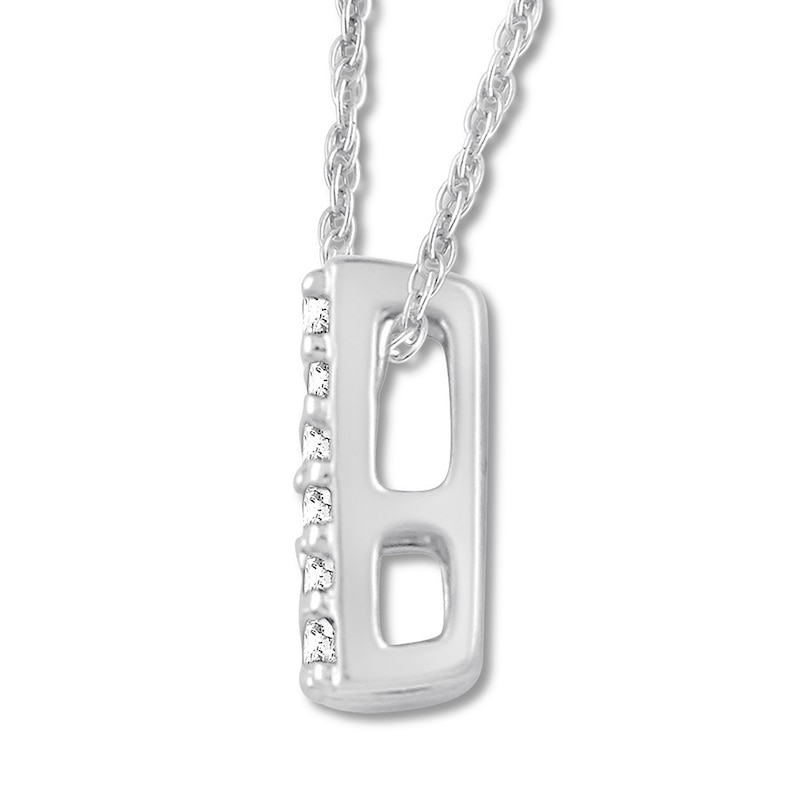 Diamond Initial N Necklace 1/20 ct tw Round 10K White Gold