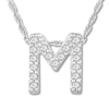 Thumbnail Image 0 of Diamond Initial M Necklace 1/20 ct tw Round 10K White Gold
