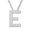 Thumbnail Image 0 of Diamond Initial E Necklace 1/20 ct tw Round 10K White Gold