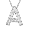Thumbnail Image 0 of Diamond Initial A Necklace 1/20 ct tw Round 10K White Gold