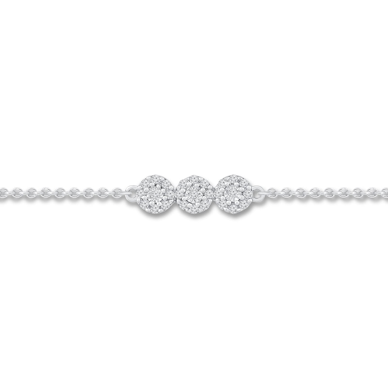Diamond Anklet 1/10 ct tw Round Sterling Silver