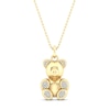 Thumbnail Image 0 of Bear Necklace 1/15 ct tw Diamonds Sterling Silver 14K Yellow Gold Plated