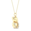 Thumbnail Image 1 of Bear Necklace 1/15 ct tw Diamonds Sterling Silver 14K Yellow Gold Plated