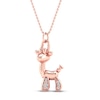 Thumbnail Image 0 of Diamond Giraffe Necklace 1/20 ct tw Sterling Silver 14K Rose Gold Plated