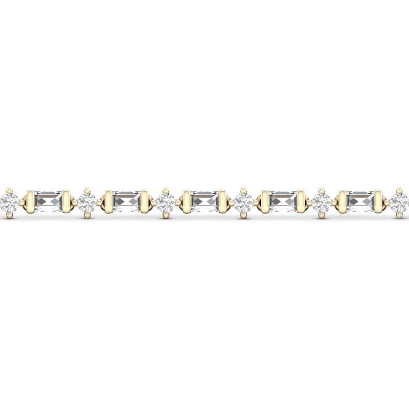 Diamond Bracelet 1/2 ct tw Round/Baguette-Cut 14K Yellow Gold