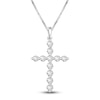 Thumbnail Image 0 of Diamond Cross Necklace 1 ct tw Round 14K White Gold
