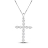 Thumbnail Image 0 of Diamond Cross Necklace 1/2 ct tw Round 14K White Gold