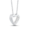 Thumbnail Image 2 of Diamond Heart Necklace 1/4 ct tw Round 10K White Gold