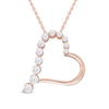 Thumbnail Image 1 of Diamond Heart Pendant Necklace 1/2 ct tw Round 10K Rose Gold 18"