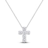 Thumbnail Image 0 of Diamond Cross Pendant Necklace 1 ct tw Round 14K White Gold 18"